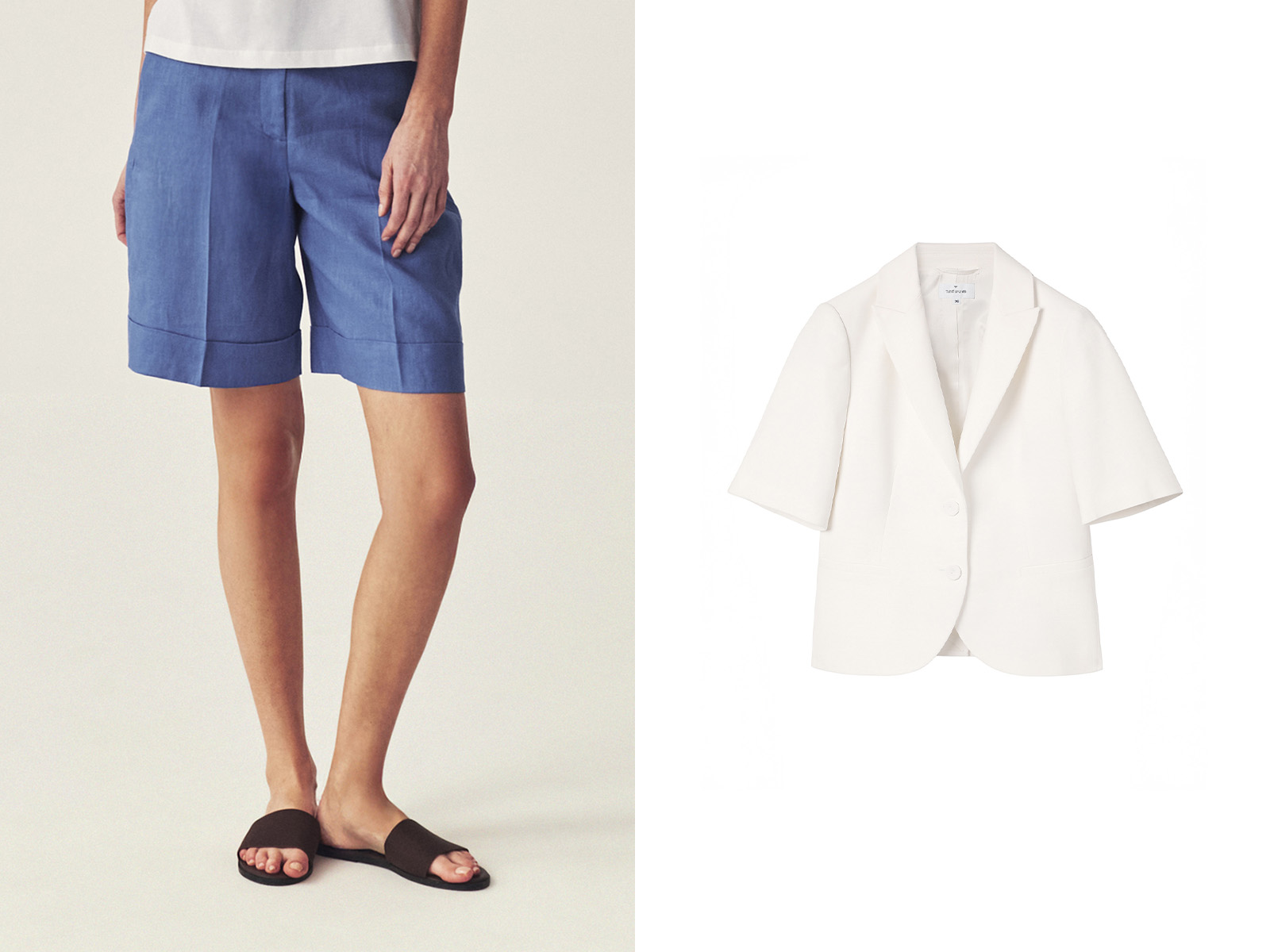 detailní záběr na látkové šortky