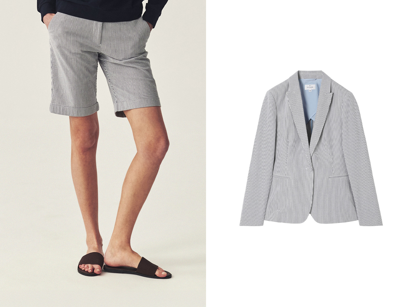 detailní záběr na látkové šortky