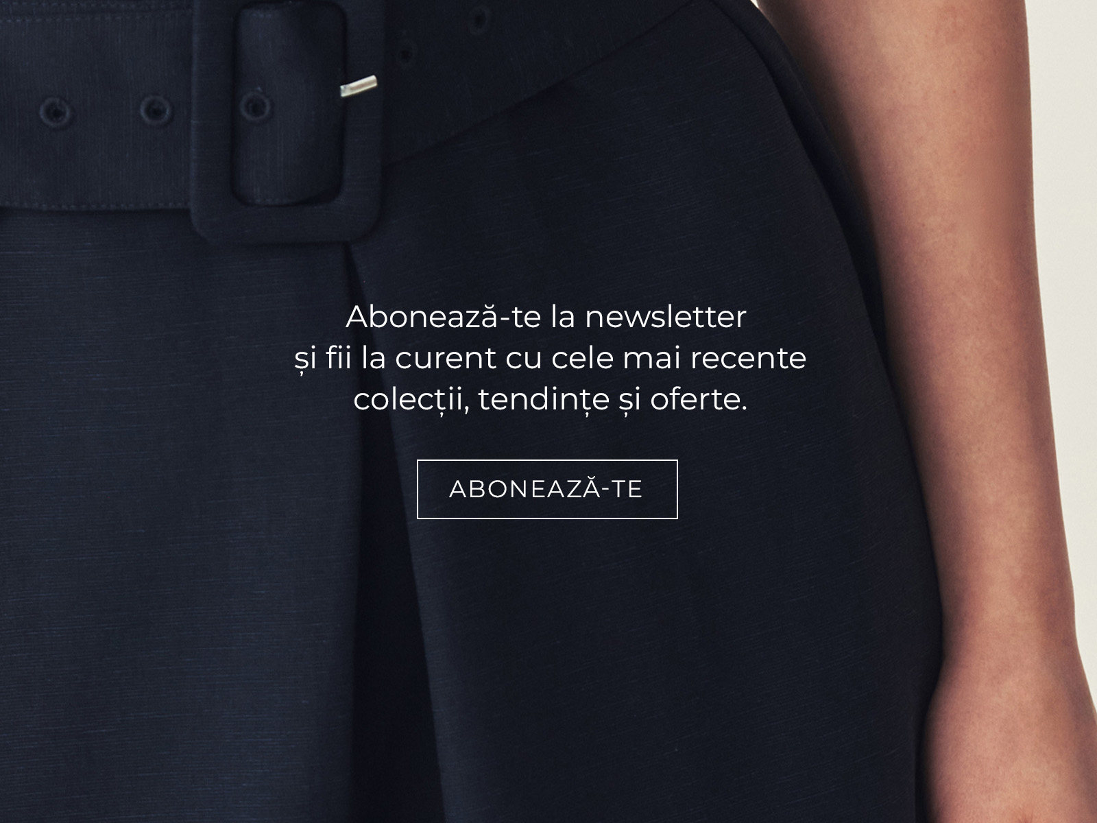 detaliu al vestei din in și textul cu formularul de înscriere la newsletter