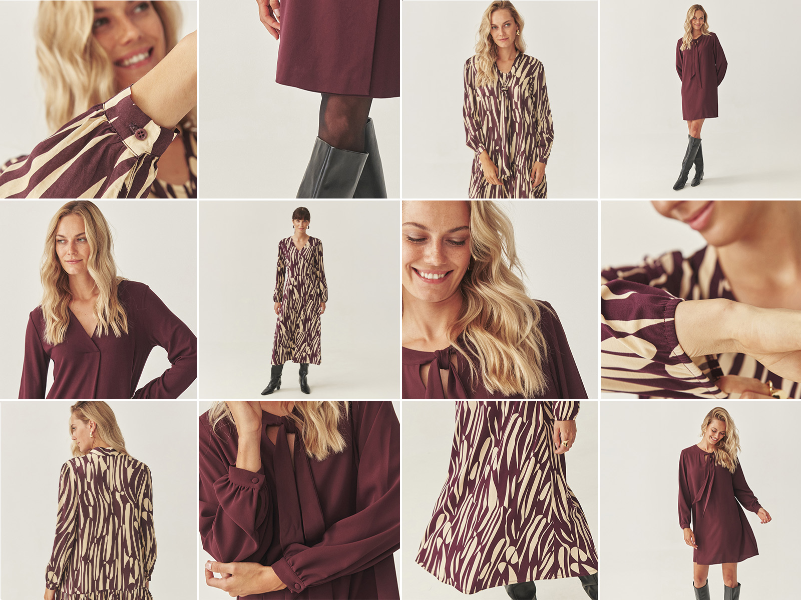 Bordó sukienki v různých pohledech